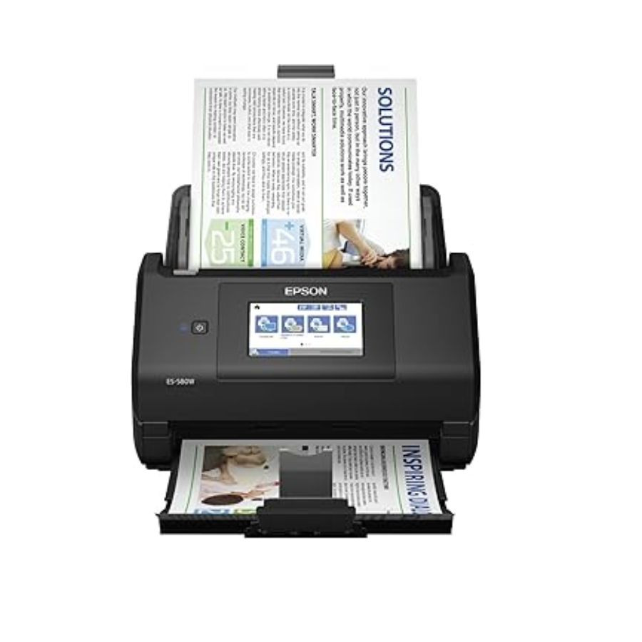 Epson Workforce ES-580W Wireless Color Duplex Desktop Document Scanner for PC and Mac with 100-sheet Auto Document Feeder (ADF) and Intuitive 4.3" Touchscreen